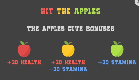 Different colored apples in Ragdoll Archers and their power-up effects